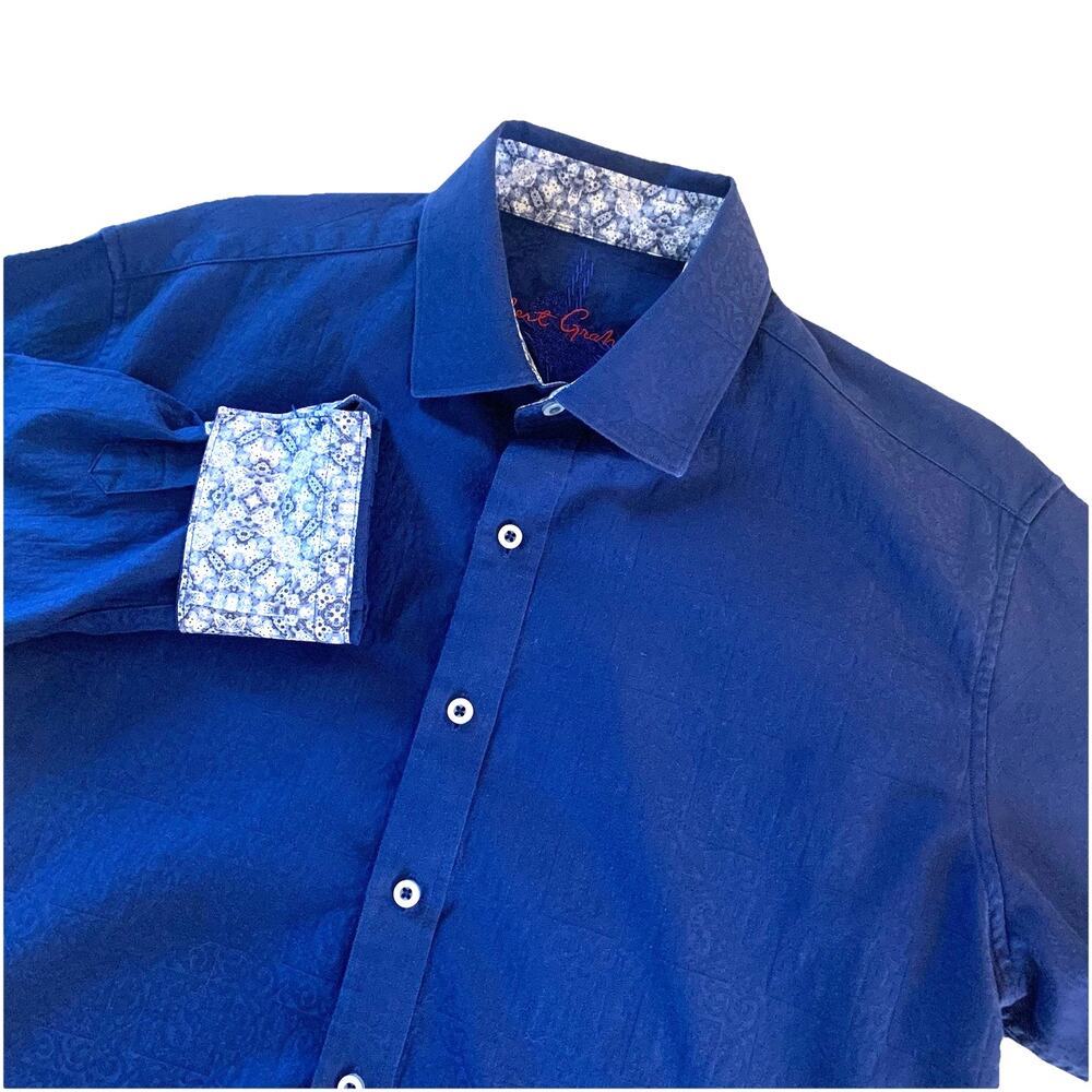 Robert Graham Men’s Medium Embossed Paisley Classic Fit Button Up Flip Cuff
